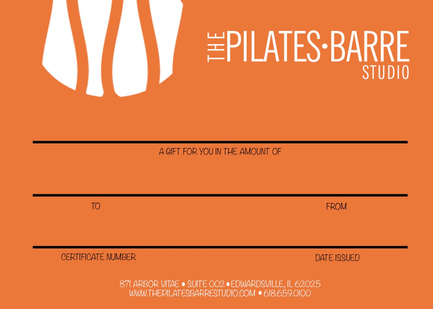 Gift Cards THE PILATES BARRE STUDIO